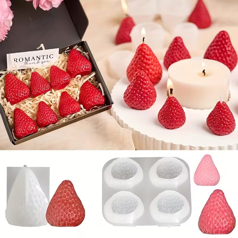 Strawberry Silicone Candle Mol - Soap Making Instructions review and price