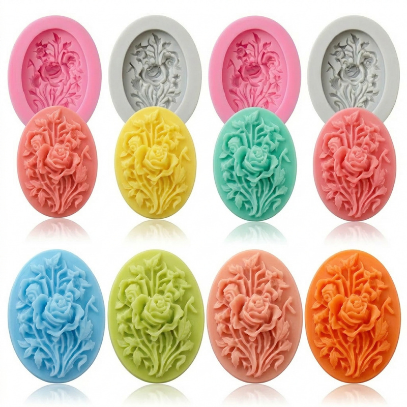 4 Silicone mold with flower sh - Soap Making Instructions review and price